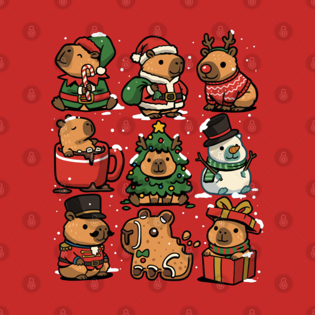 Christmas Capybaras by GoshWow®
