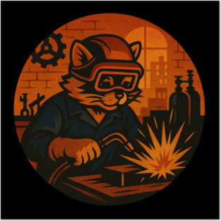 Welding Cat Posters and Art