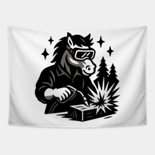Welding Horse Tapestry