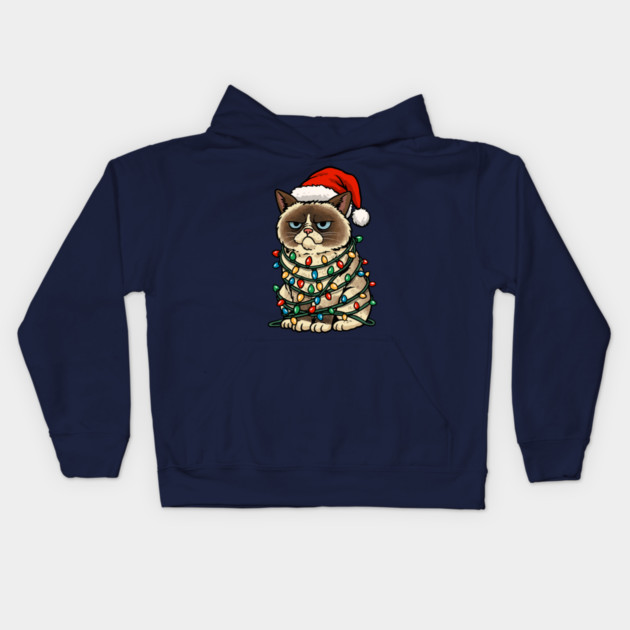 Jolly Christmas Cat Kids Hoodie by GoshWow®