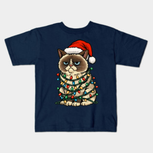 Jolly Christmas Cat Kids T-Shirt