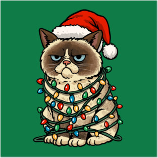 Jolly Christmas Cat Posters and Art