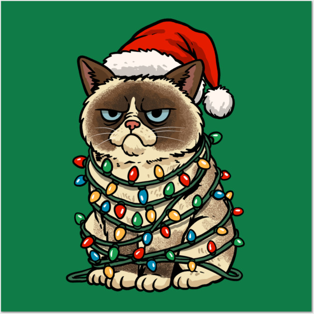 Jolly Christmas Cat Wall Art by GoshWow®