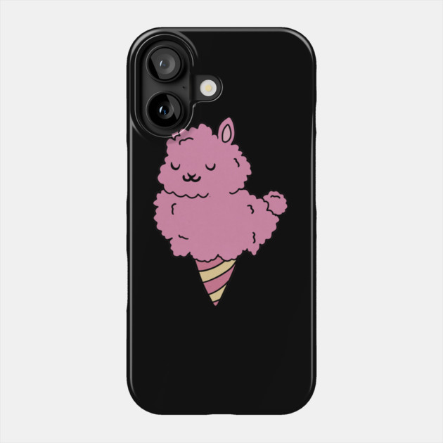 Cute Pink Llama Alpaca Icecream Shape Phone Case by logiamerch