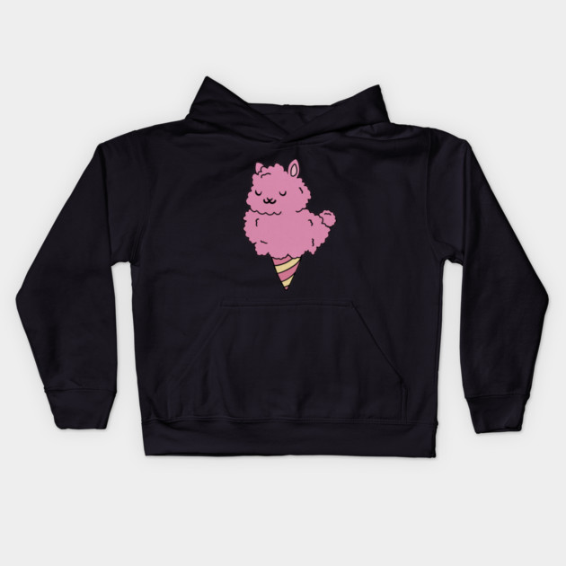 Cute Pink Llama Alpaca Icecream Shape Kids Hoodie by logiamerch