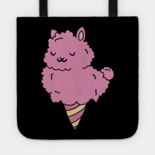 Cute Pink Llama Alpaca Icecream Shape Tote
