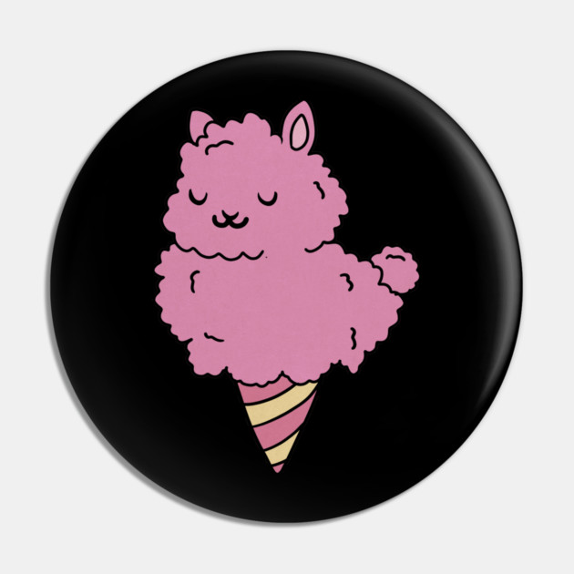 Cute Pink Llama Alpaca Icecream Shape Pin by logiamerch