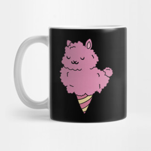 Cute Pink Llama Alpaca Icecream Shape Mug