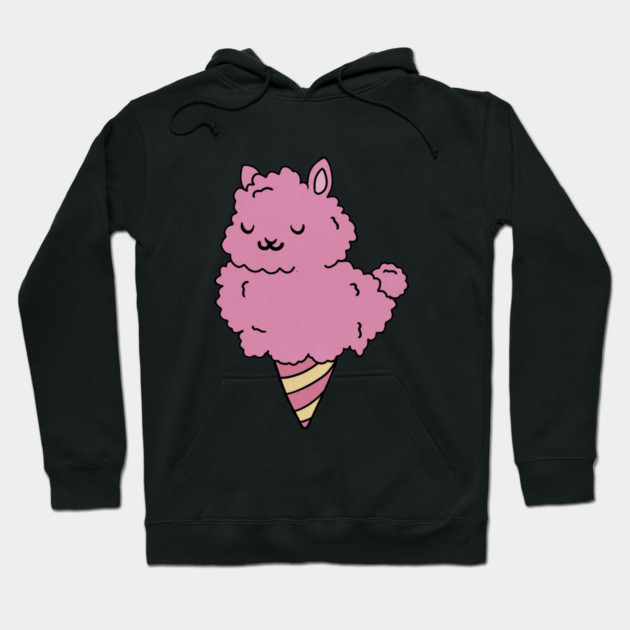 Cute Pink Llama Alpaca Icecream Shape Hoodie by logiamerch