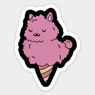 Cute Pink Llama Alpaca Icecream Shape Magnet