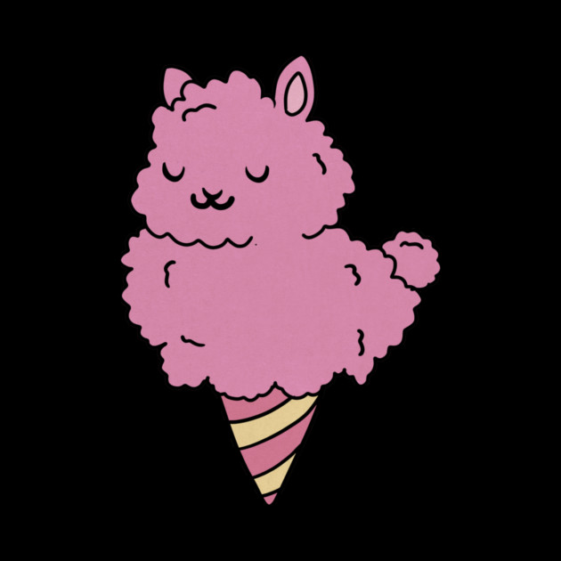 Cute Pink Llama Alpaca Icecream Shape by logiamerch
