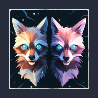 Cosmic Fox Twins From Beyond T-Shirt