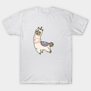 Cute Happy Unicorn Llama Alpaca T-Shirt