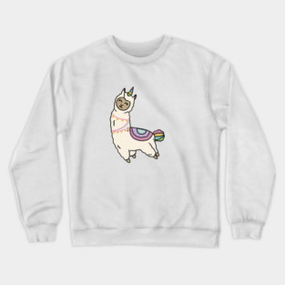 Cute Happy Unicorn Llama Alpaca Crewneck Sweatshirt