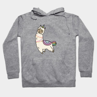 Cute Happy Unicorn Llama Alpaca Hoodie