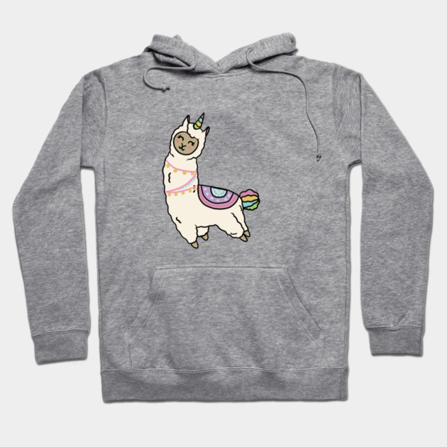Cute Happy Unicorn Llama Alpaca Hoodie by logiamerch