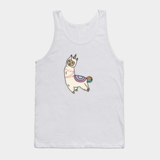 Cute Happy Unicorn Llama Alpaca Tank Top