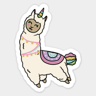 Cute Happy Unicorn Llama Alpaca Magnet