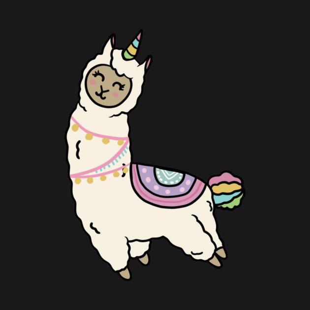 Cute Happy Unicorn Llama Alpaca by logiamerch