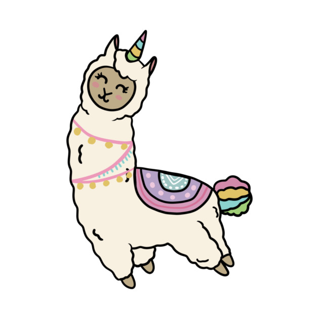 Cute Happy Unicorn Llama Alpaca by logiamerch