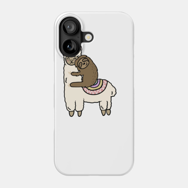 Cute Llama Alpaca with Sloth Best Friends Phone Case by logiamerch