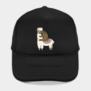 Cute Llama Alpaca with Sloth Best Friends Hat