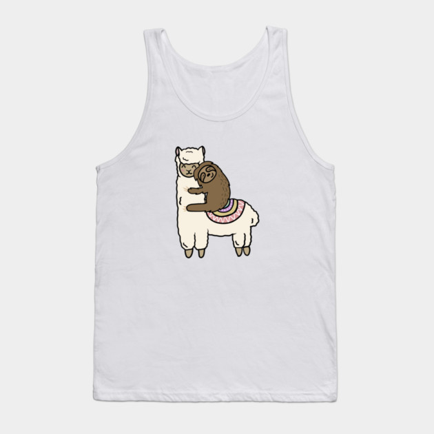 Cute Llama Alpaca with Sloth Best Friends Tank Top by logiamerch