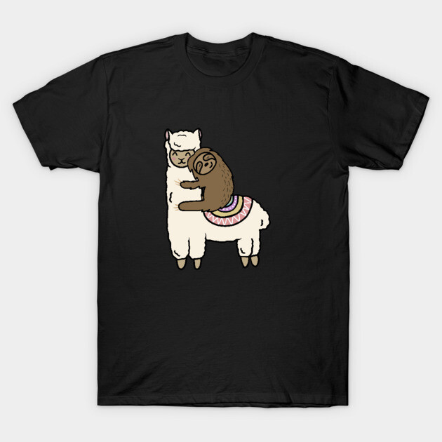Cute Llama Alpaca with Sloth Best Friends T-Shirt by logiamerch