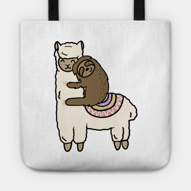 Cute Llama Alpaca with Sloth Best Friends Tote by logiamerch