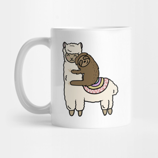 Cute Llama Alpaca with Sloth Best Friends by logiamerch