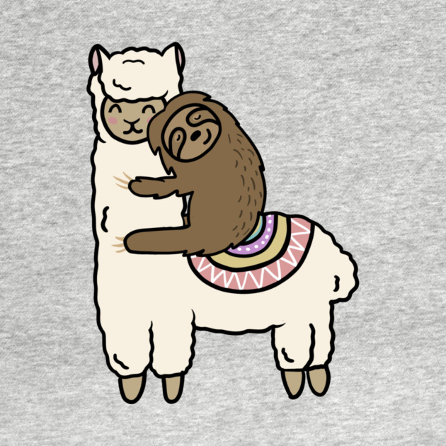 Cute Llama Alpaca with Sloth Best Friends by logiamerch