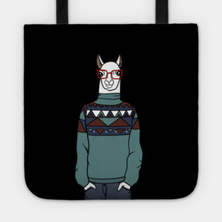 Cool Hipster llama Alpaca Tote