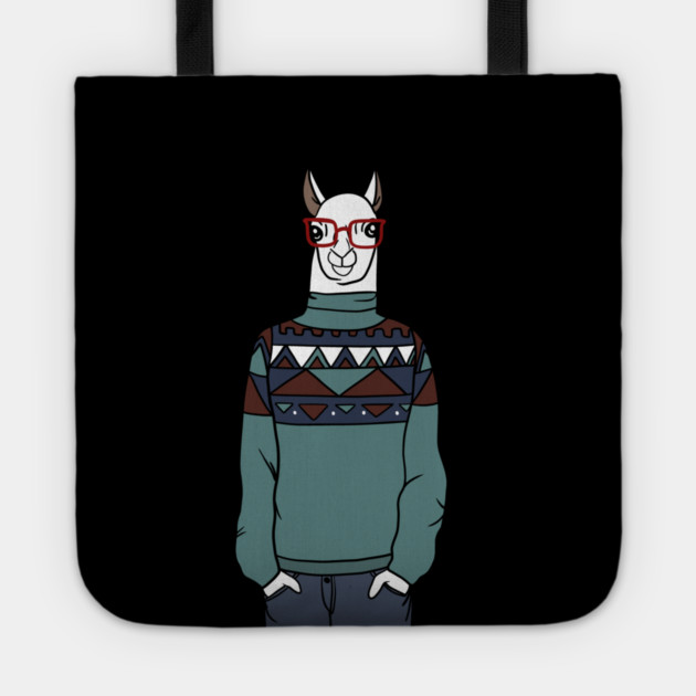 Cool Hipster llama Alpaca Tote by logiamerch