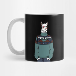 Cool Hipster llama Alpaca Mug