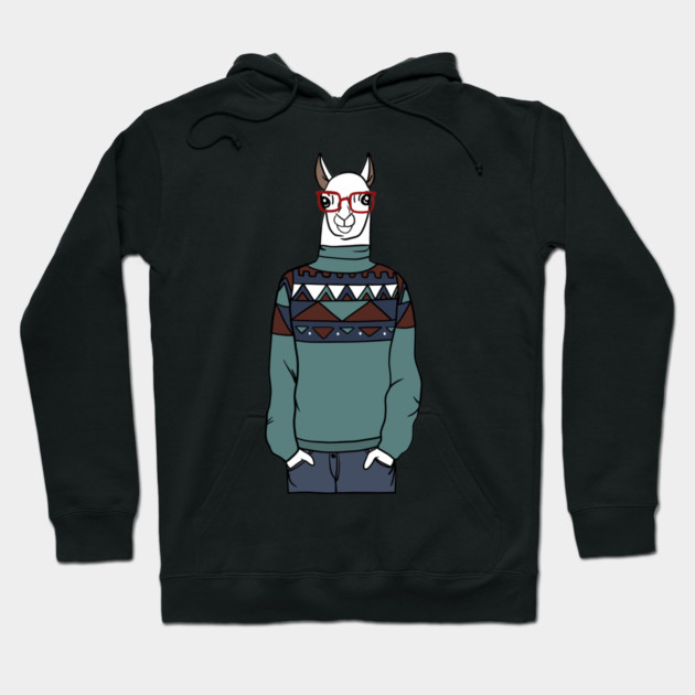 Cool Hipster llama Alpaca Hoodie by logiamerch