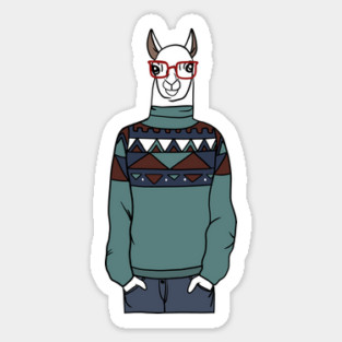 Cool Hipster llama Alpaca Magnet
