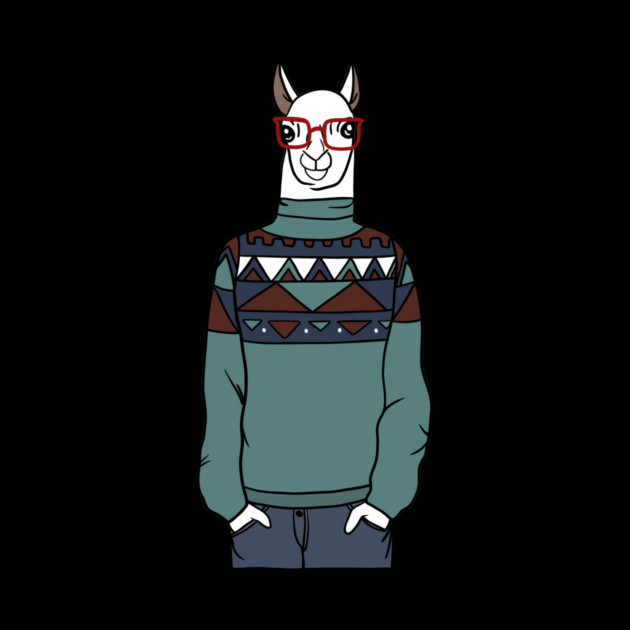 Cool Hipster llama Alpaca by logiamerch