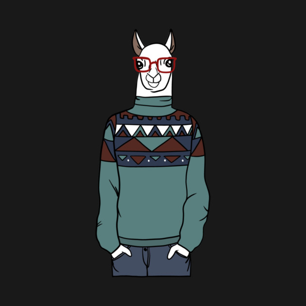 Cool Hipster llama Alpaca by logiamerch