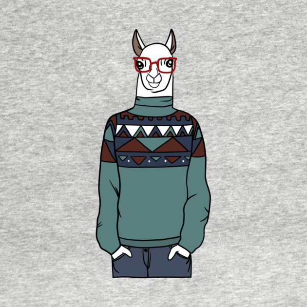 Cool Hipster llama Alpaca by logiamerch
