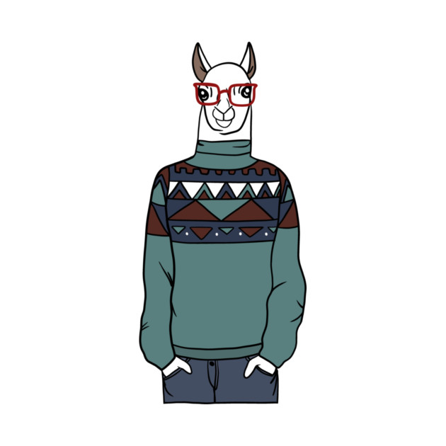 Cool Hipster llama Alpaca by logiamerch