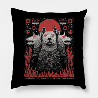 Mythical Cerberus - The Three-Headed Hound of Hades Pillow