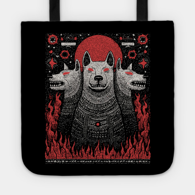 Mythical Cerberus - The Three-Headed Hound of Hades Tote by TuncGK