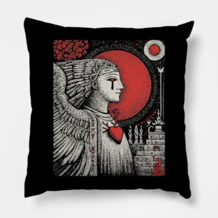 Gothic Angel - The Weeping Statue of Sorrow Pillow