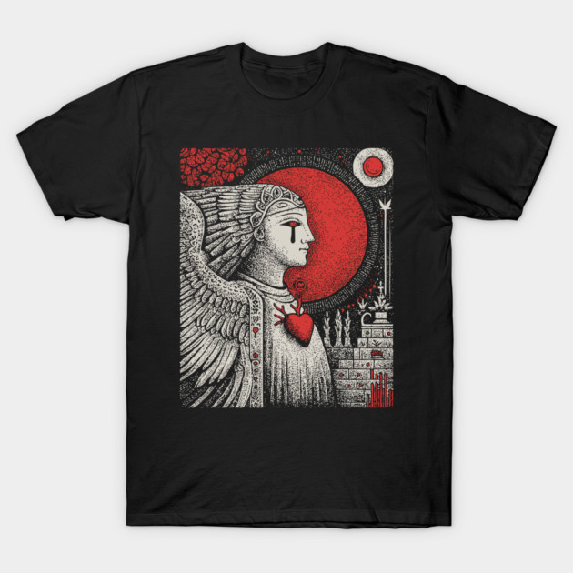 Gothic Angel - The Weeping Statue of Sorrow T-Shirt by TuncGK