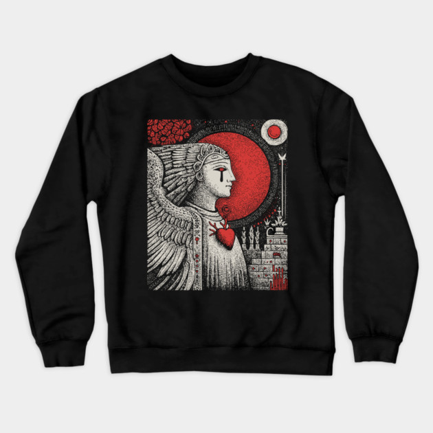 Gothic Angel - The Weeping Statue of Sorrow Crewneck Sweatshirt by TuncGK