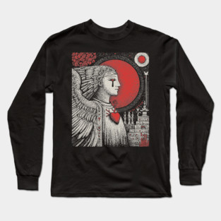 Gothic Angel - The Weeping Statue of Sorrow Long Sleeve T-Shirt