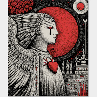 Gothic Angel - The Weeping Statue of Sorrow Posters and Art