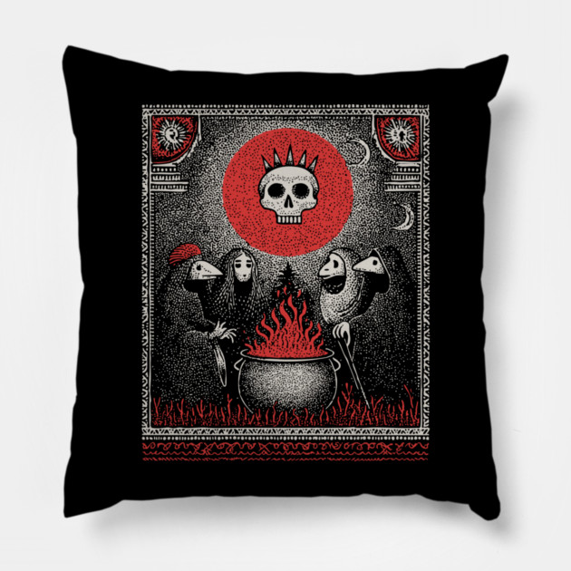 Occult Cauldron - The Coven's Sacred Brew Pillow by TuncGK