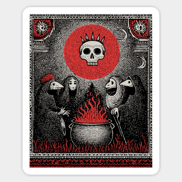 Occult Cauldron - The Coven's Sacred Brew Magnet by TuncGK