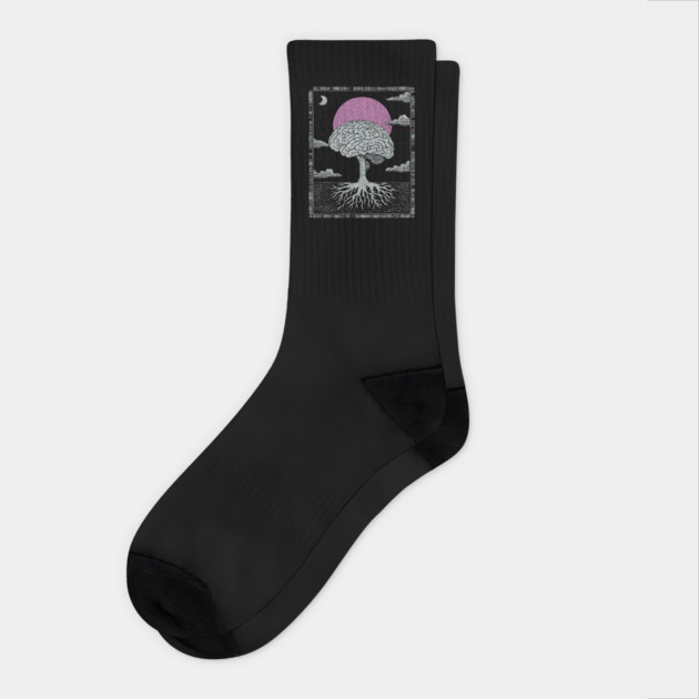 Surreal Anatomy - The Cerebral Tree of Consciousness Socks by TuncGK